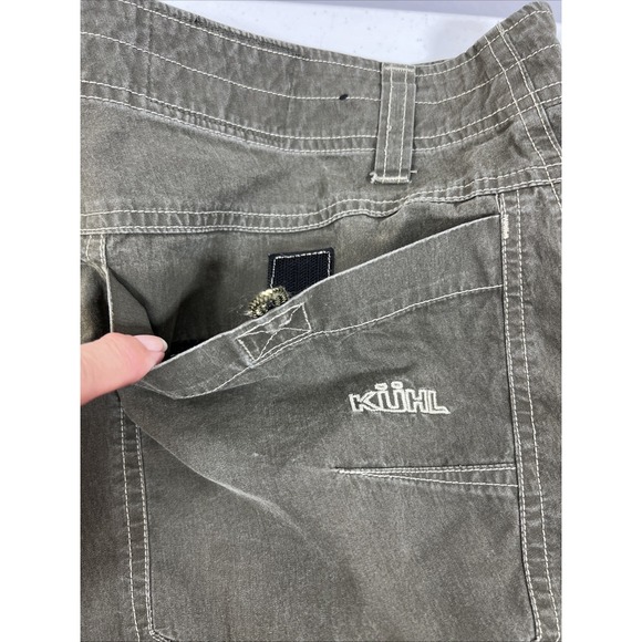 Kuhl Renegade Men's Olive Green Utility Cargo Hiking Trail Shorts Size 36 - Picture 13 of 16